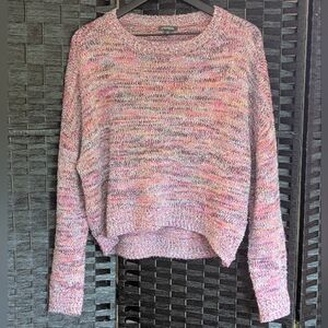 Wild Fable Pink Crew Neck Sweater with Cropped Length